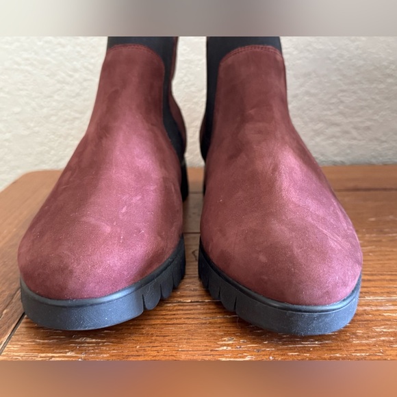 Mephisto Lyana Ankle Boots W Sz.11 Wine Nubuck Leather Comfort Chelsea Boots - Picture 4 of 14